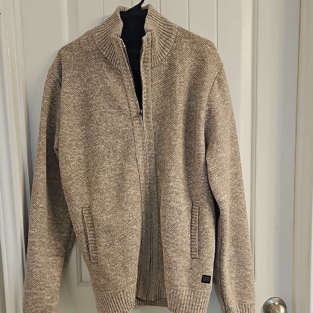 Buffalo David Bitton Men's Tan Zip-Up Sweater